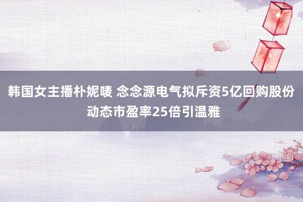 韩国女主播朴妮唛 念念源电气拟斥资5亿回购股份 动态市盈率25倍引温雅